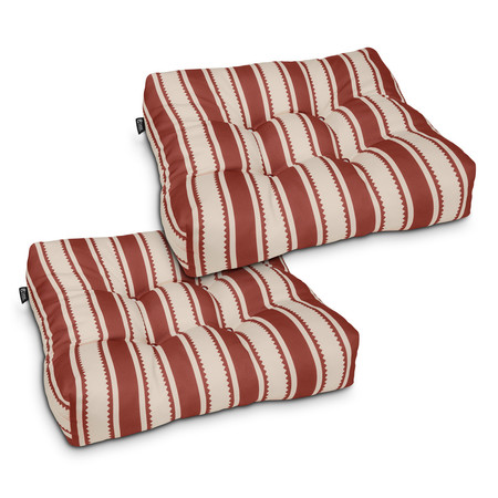 CLASSIC ACCESSORIES Square Patio Seat Cushions, Brick Sedona Stripe, PK 2 62-205-011702-2PK